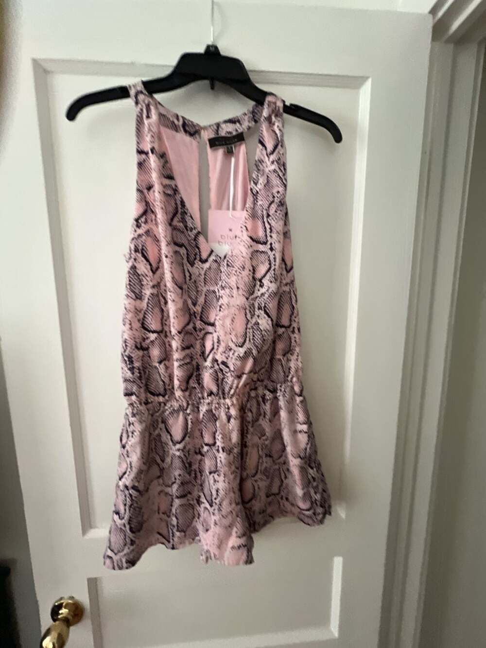 Blue Blush Romper Size S Pink Snake Print Halter
